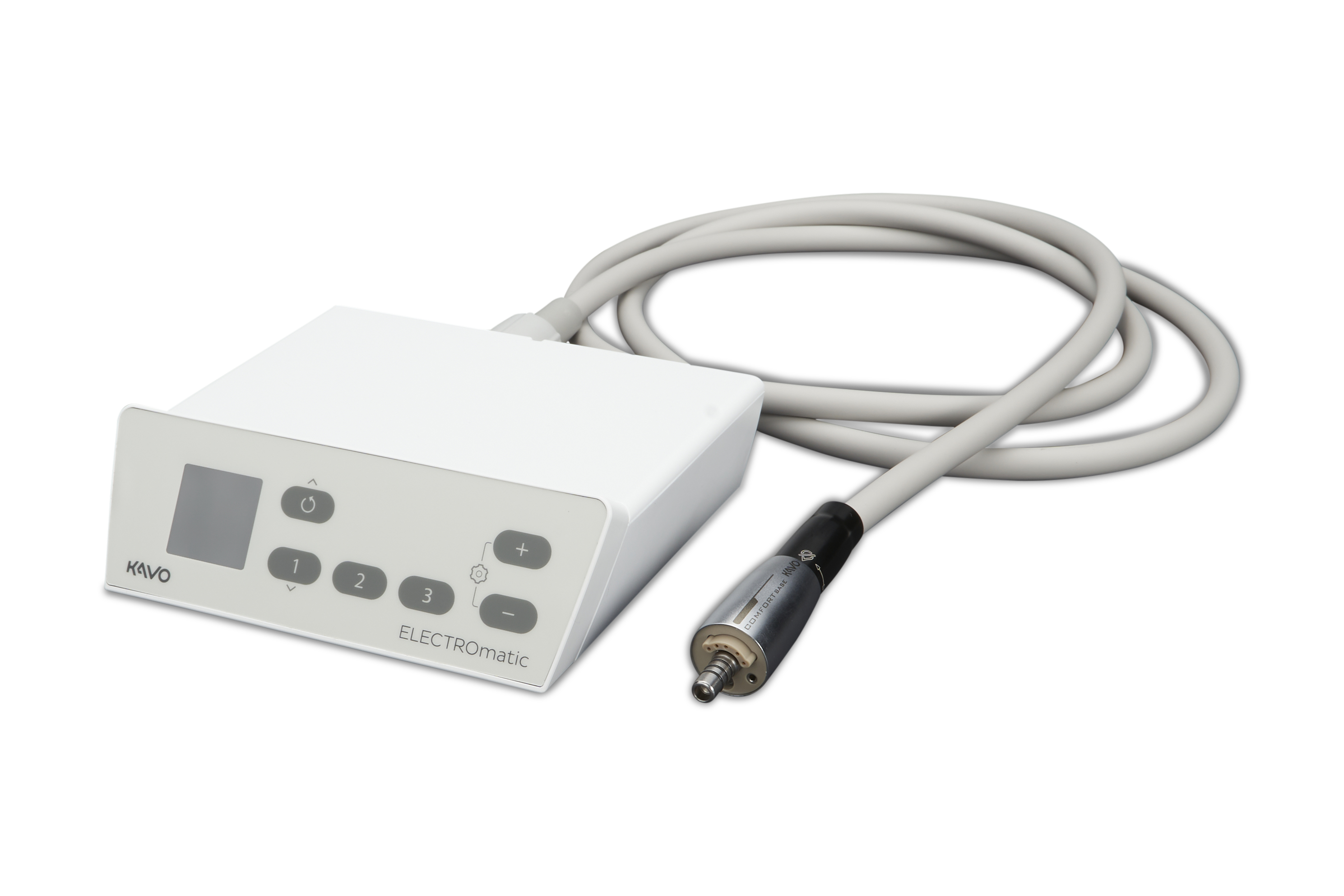 KaVo ELECTROmatic PC-S control unit with control buttons and connecting cable on a transparent background.