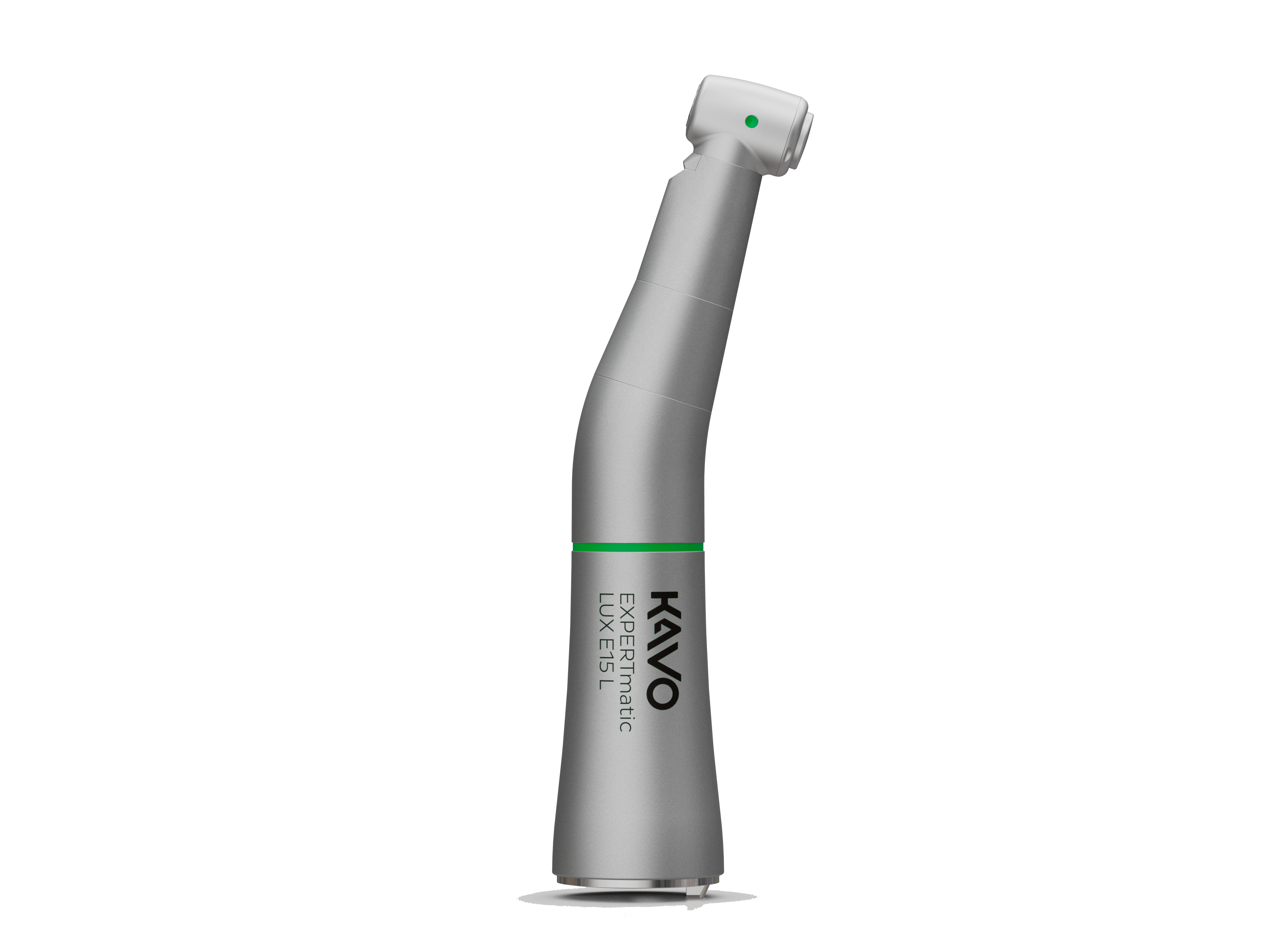 Silver KaVo EXPERTmatic LUX E15 L dental handpiece on a transparent background.