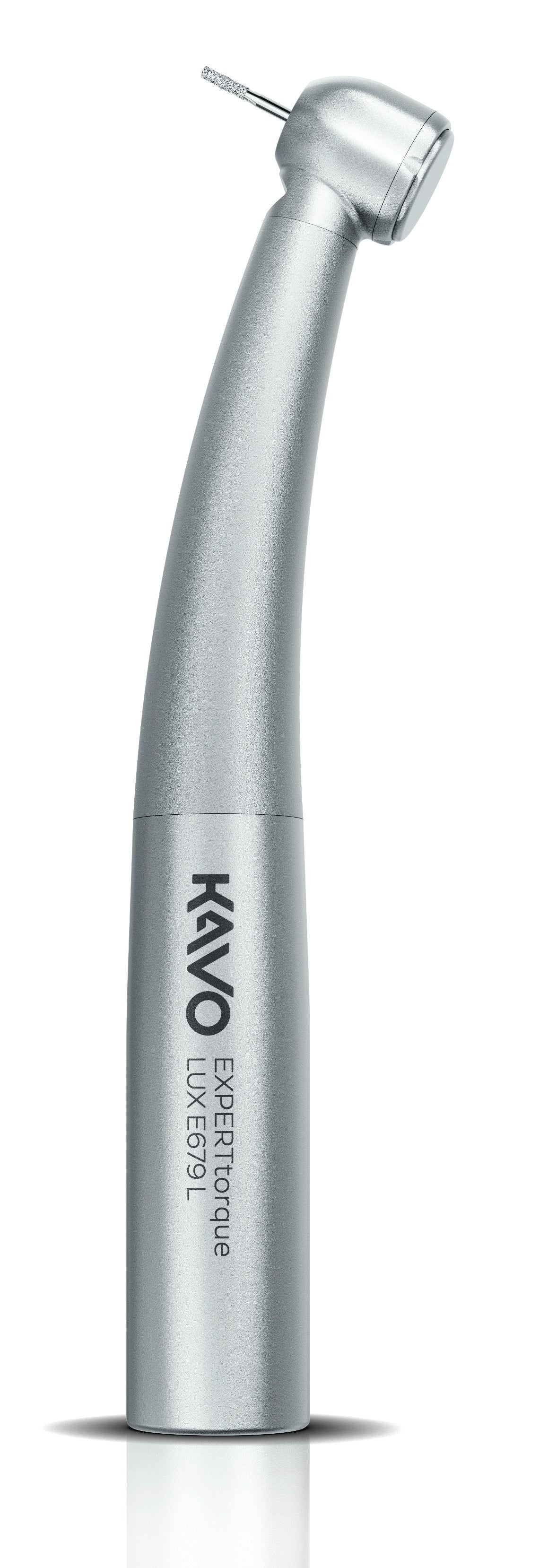 Silver KaVo EXPERTtorque E679 L dental handpiece on a transparent background.