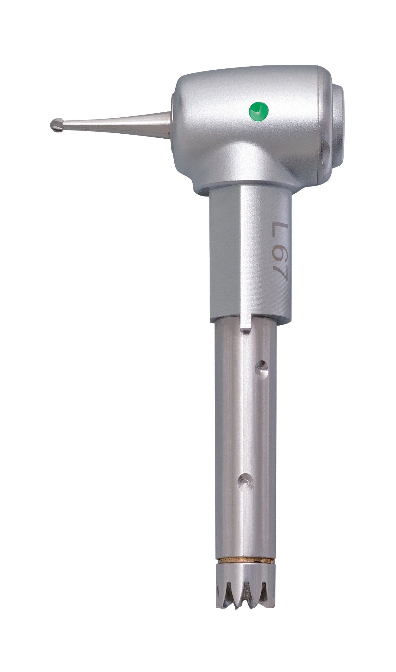 Silver KaVo INTRA Head L67 dental attachment on a transparent background.