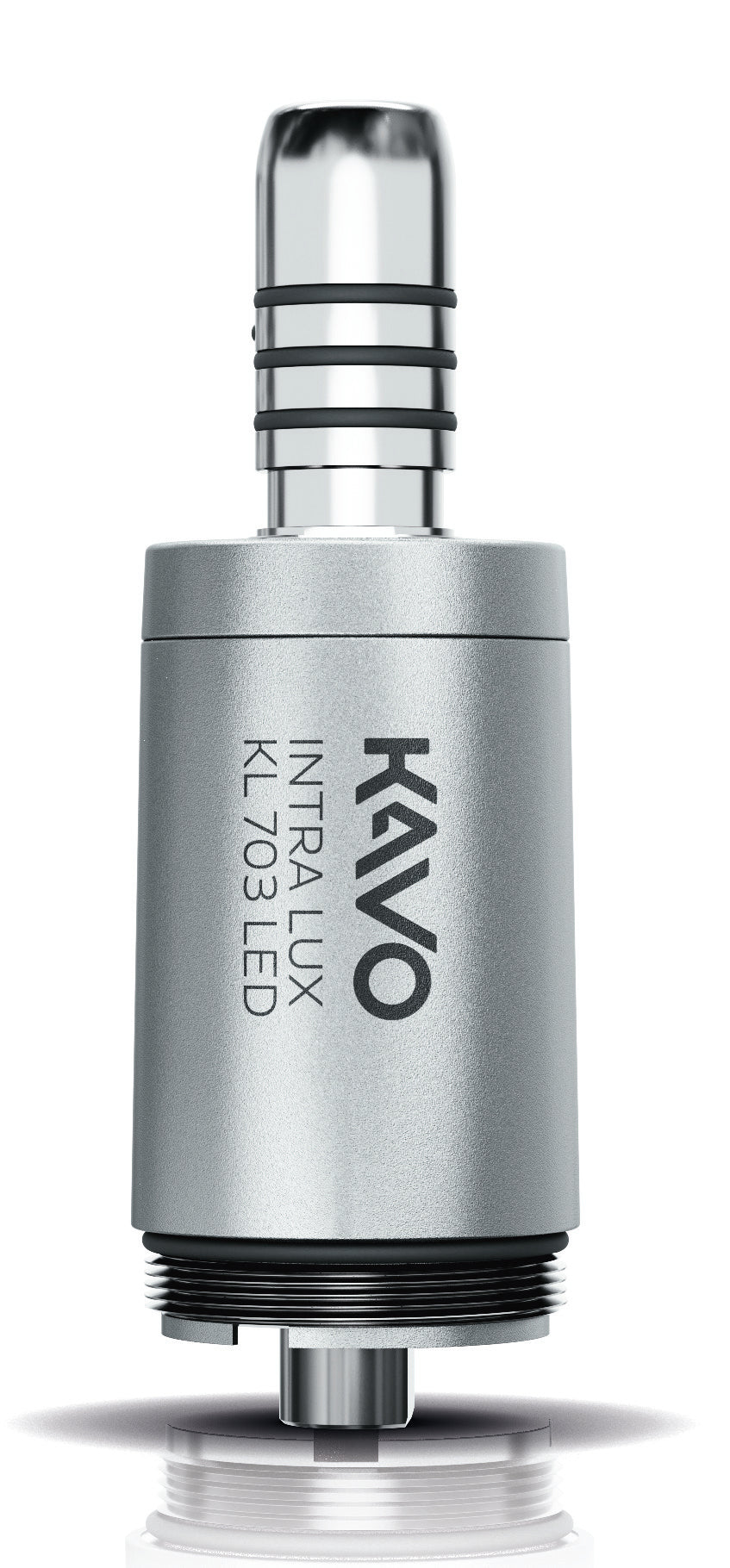 Silver KaVo INTRA KL703 LED coupling on a transparent background.