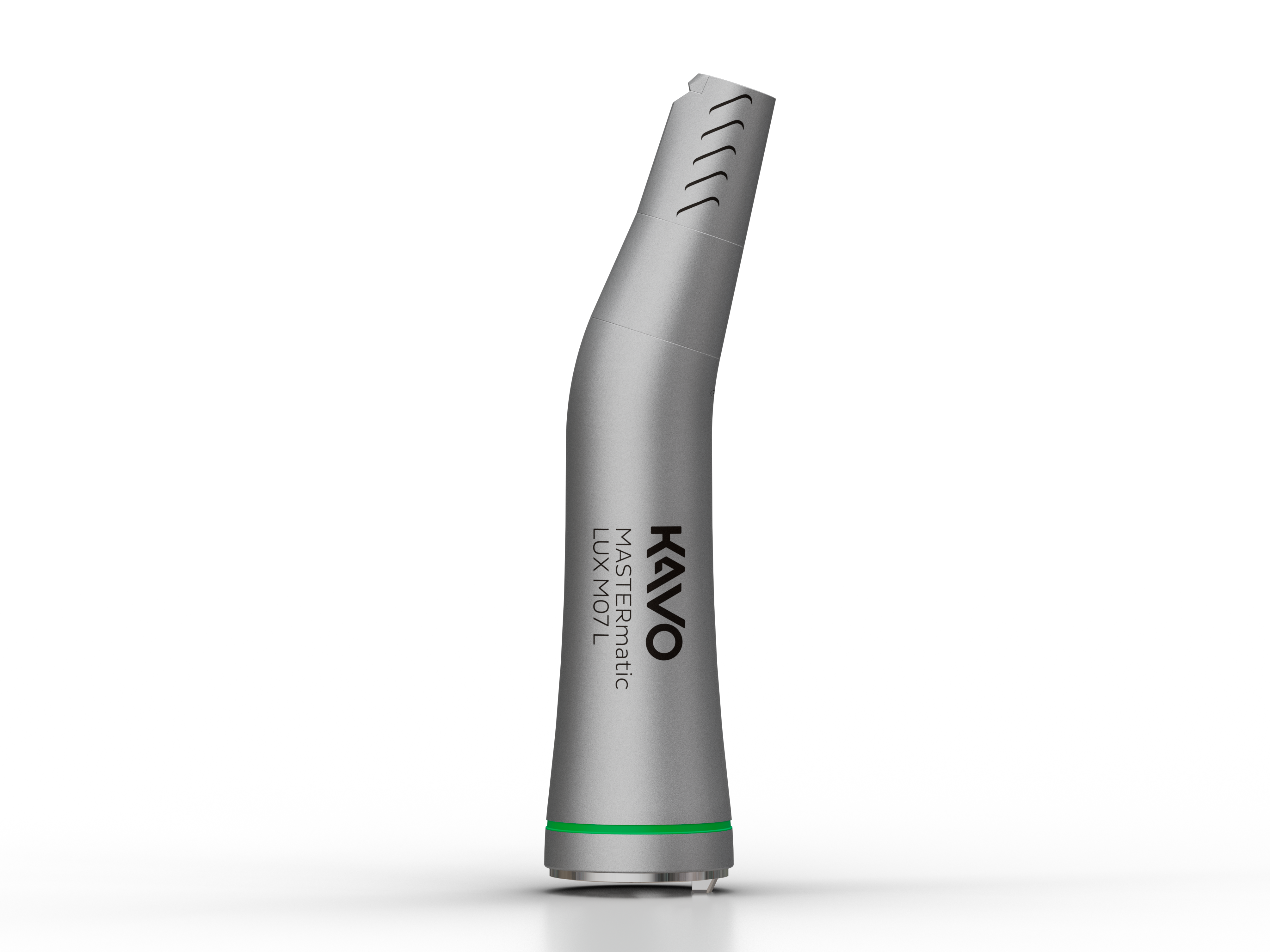 Silver KaVo MASTERmatic LUX M07 L dental handpiece on a transparent background.