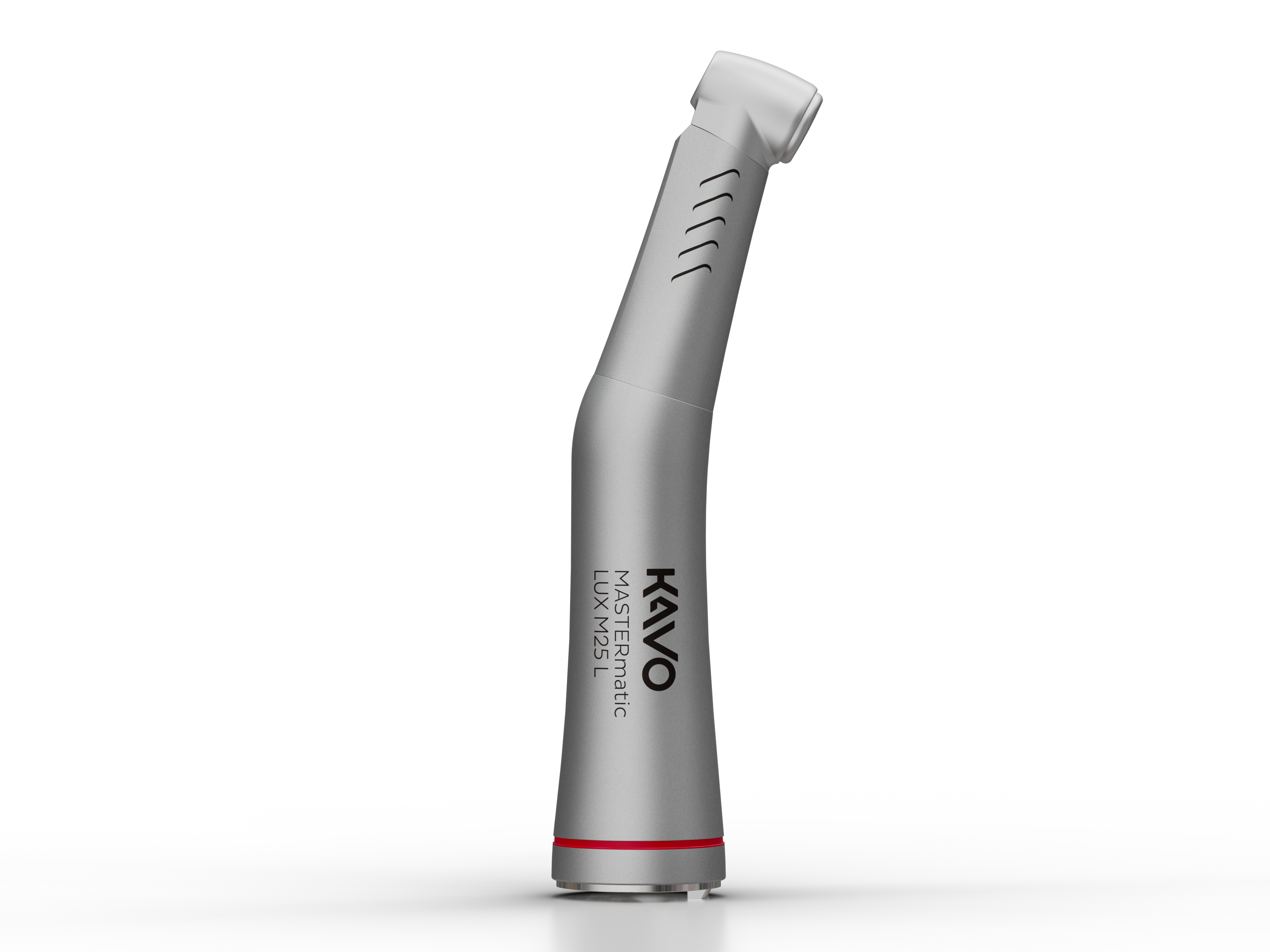Silver KaVo MASTERmatic LUX M25 L dental handpiece on a transparent background.