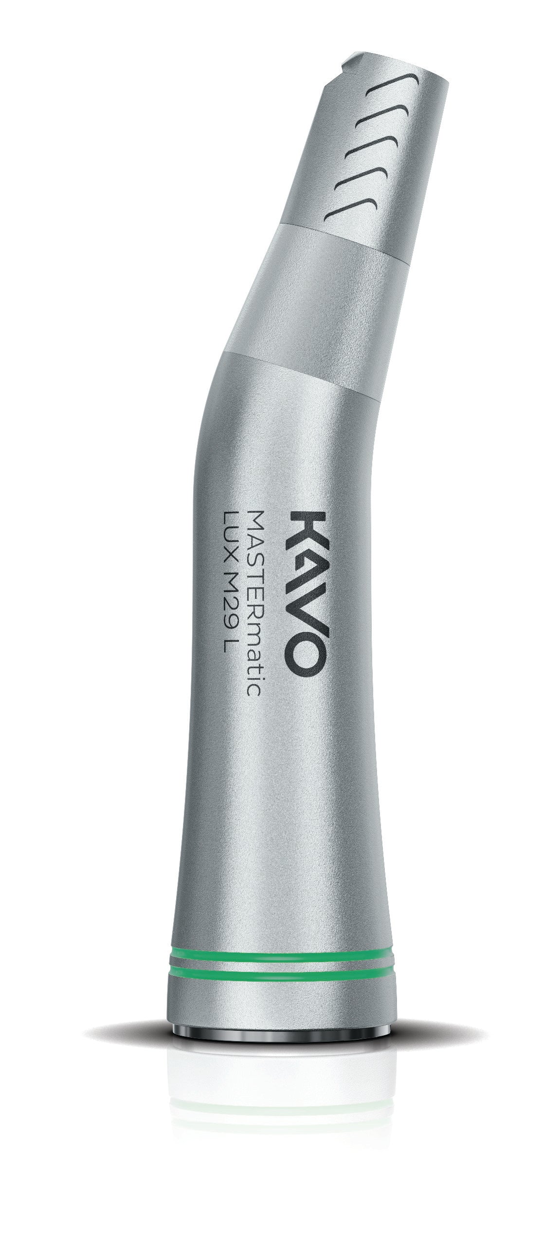 Silver KaVo MASTERmatic LUX M29 L dental handpiece on a transparent background.