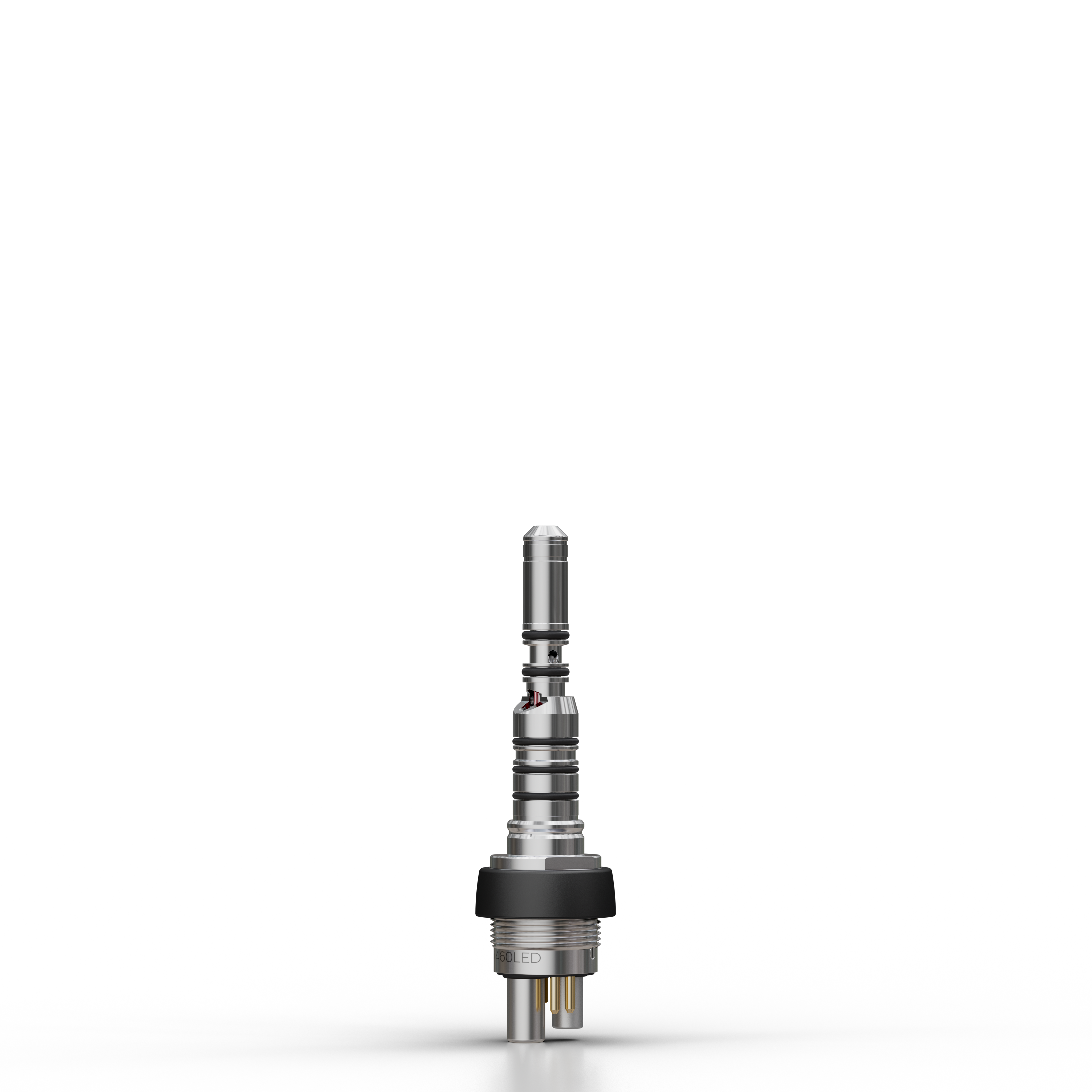 Silver KaVo MULTIflex LUX 460 LED coupling on a transparent background.