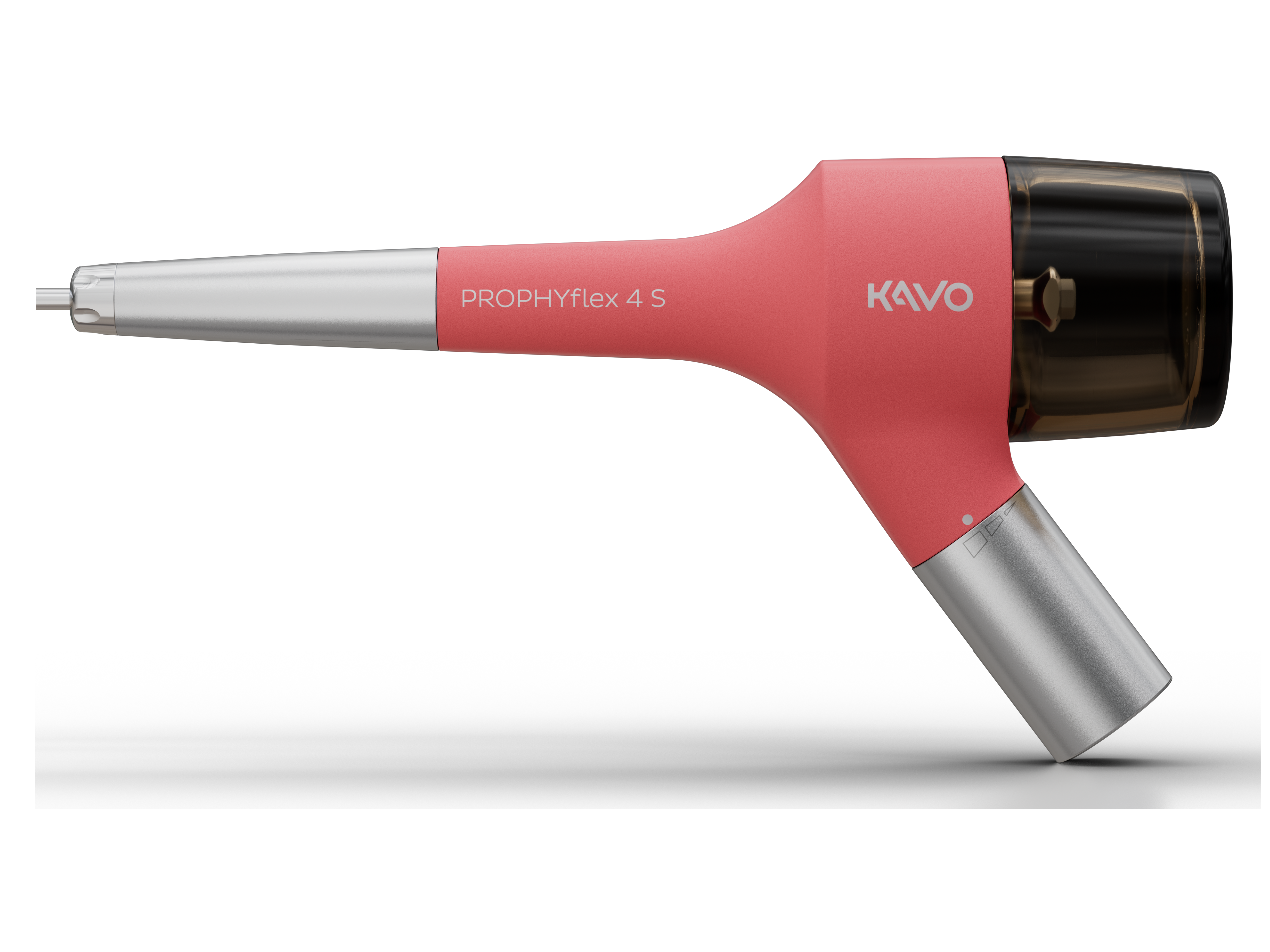 Pink KaVo PROPHYflex 4 S Flamingo air polishing handpiece on a transparent background.