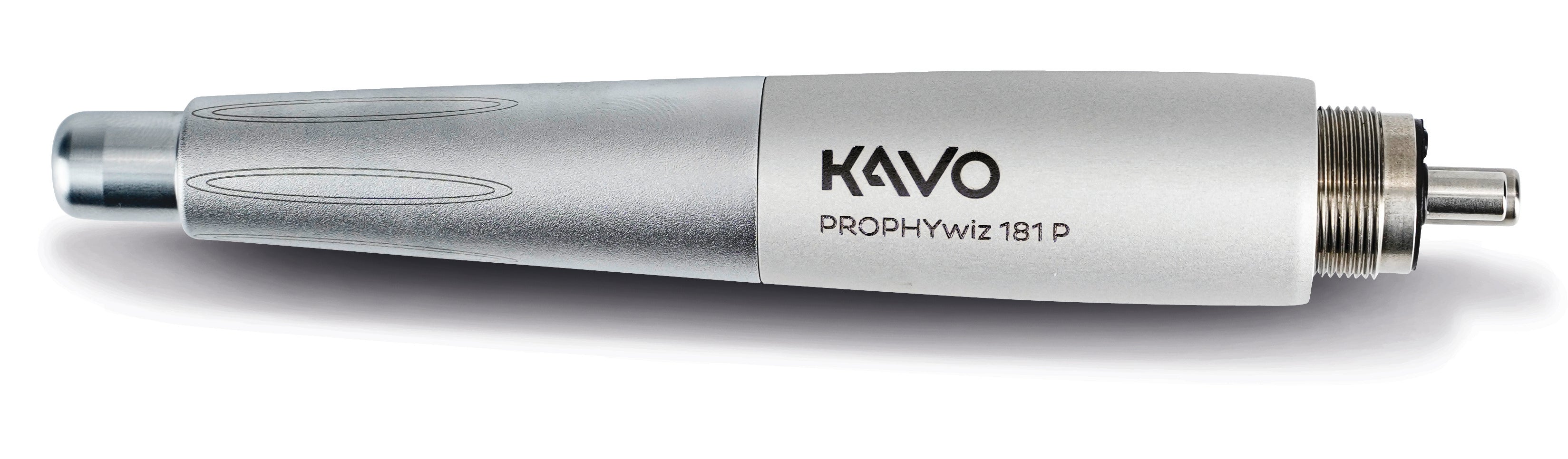Silver KaVo PROPHYwiz 181 P prophylaxis handpiece on a transparent background.